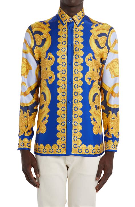 versace shirt short sleeve|versace button up shirt.